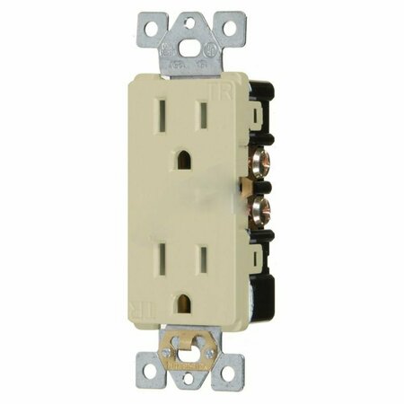 AMERICAN IMAGINATIONS 15 AMP Rectangle Ivory Electrical Receptacle Plastic-Aluminum AI-36842